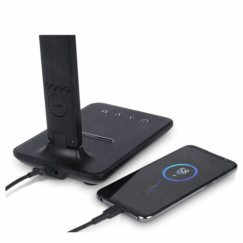 Lampa Plus 3 v 1: Stolní lampa s nabíječkou telefonu, hodinami a termostatem