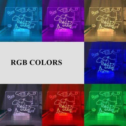 Svítící akrylová nástěnka s dřevěným podstavcem